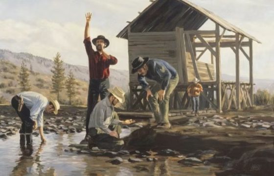 A descoberta de ouro em Sutter’s Mill, pelo pintor Valoy Eaton