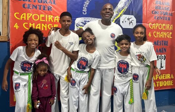 Mestre Amen Santo Together with Students in a Capoeira Batuque Event