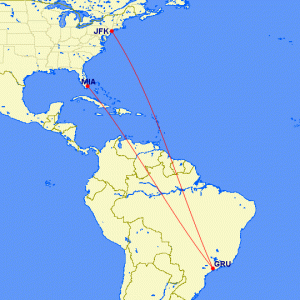 Image Avianca Route to Miami and NYC