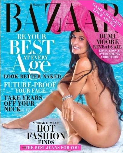 Demi Moore Posa Nua Para a Edição de Outubro da Harper’s Bazaar aos 56 Anos