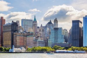 new york city with manhattan skyline hudson river