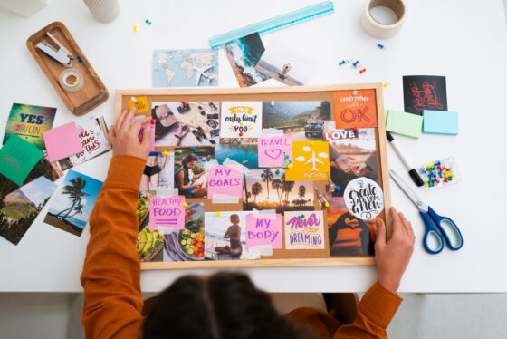 A vision board helps transform abstract dreams into clear, visual goals you can focus on every day.