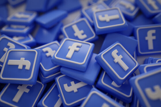 pile of 3d facebook logos