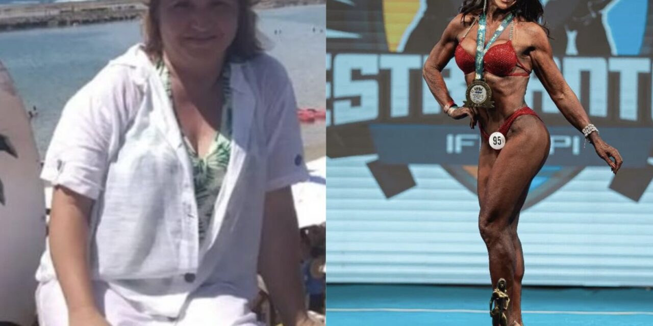 MULHER DE 52 ANOS SAI DA OBESIDADE PARA SE TORNAR ATLETA DE FISICULTURISMO