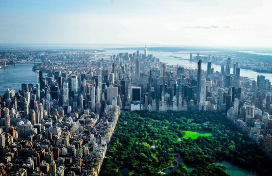 Image NYC Vista aerea da Big Apple com seus arranha ceus e o Central Park